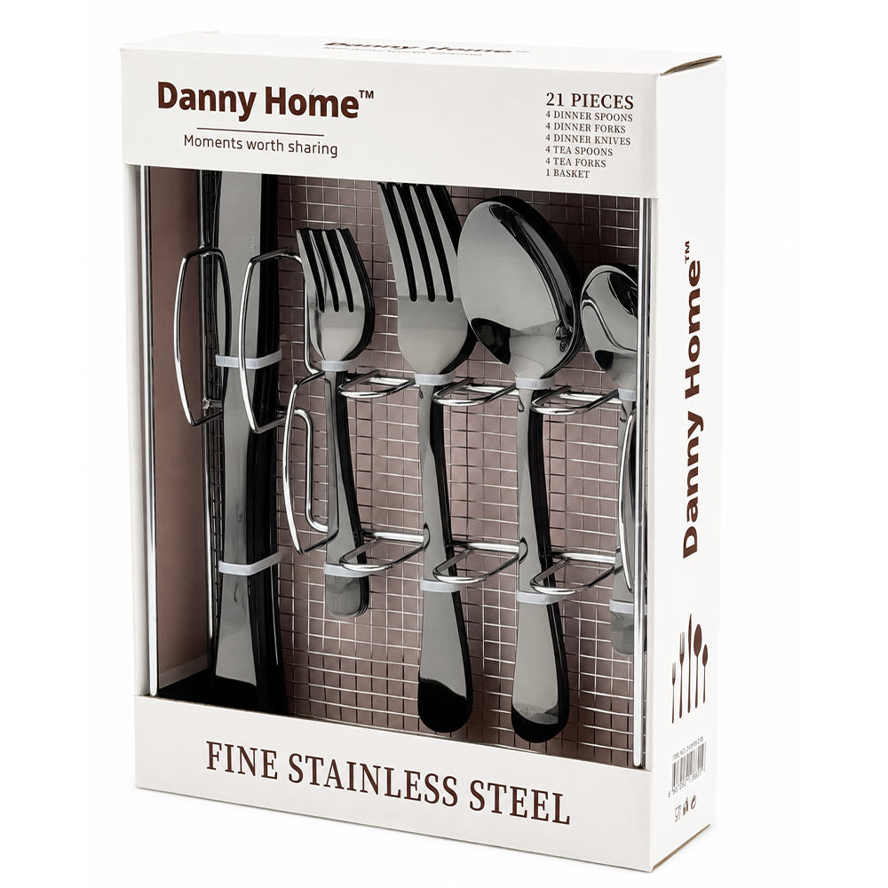096-21B Dannyhome Столовые приборы DH-ZYB096-21B (21 пр/BLACK) — изображение 1