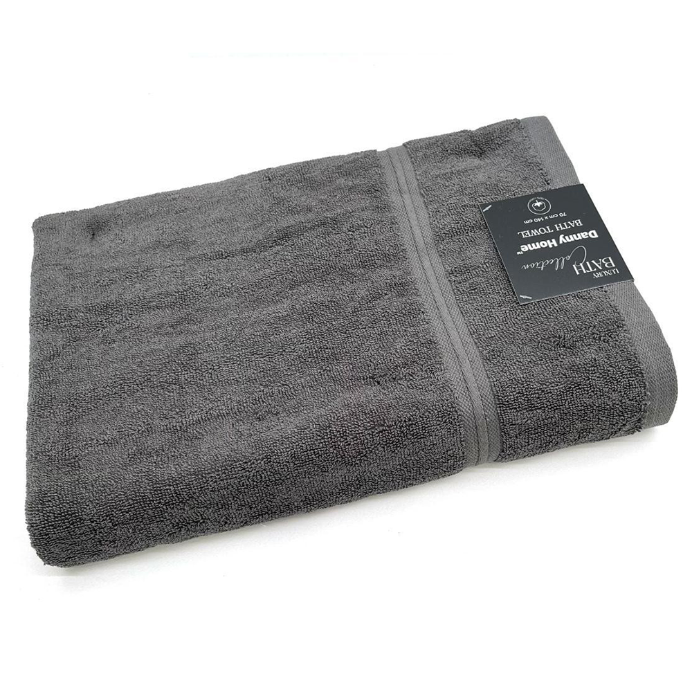 12-3D Dannyhome Полотенце банное DH-TWE12-3D DARK GRAY (70*140 см) — изображение 1