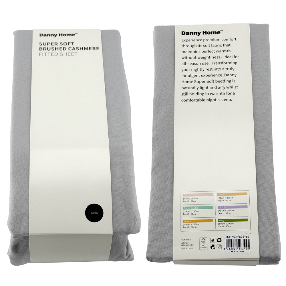 fs02-6e Dannyhome Простыня на резике DH-FS02-6E GREY (180*200+30 см) — изображение 1