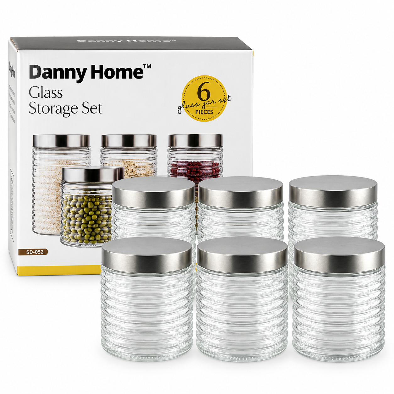 sd-052- Dannyhome Контейнер для сыпучих DH-SD-052 (набор/6 шт) — изображение 1